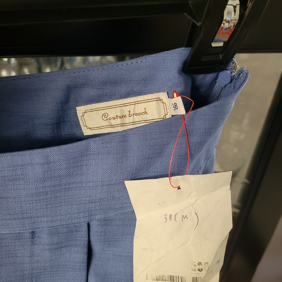 Women's Blue Pleated Skirt - Picture 3 of 3